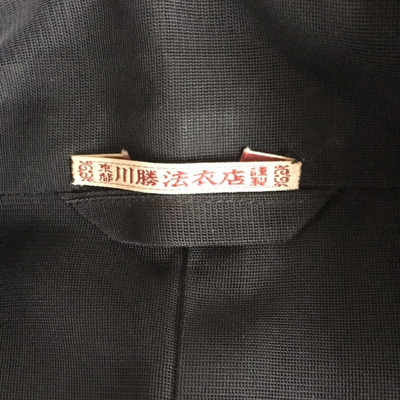 Japanese 🇯🇵 monk costume sheer kimono black VTG - Picture 4 of 9